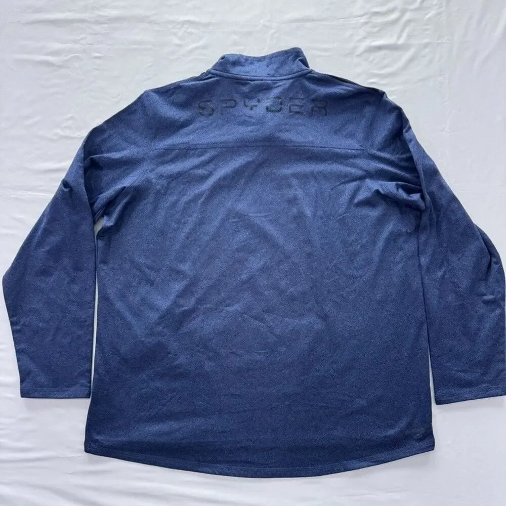 Spyder 1/4 Zip Shirt Mens Large Blue Long Sleeve Active Pullover Lightweight